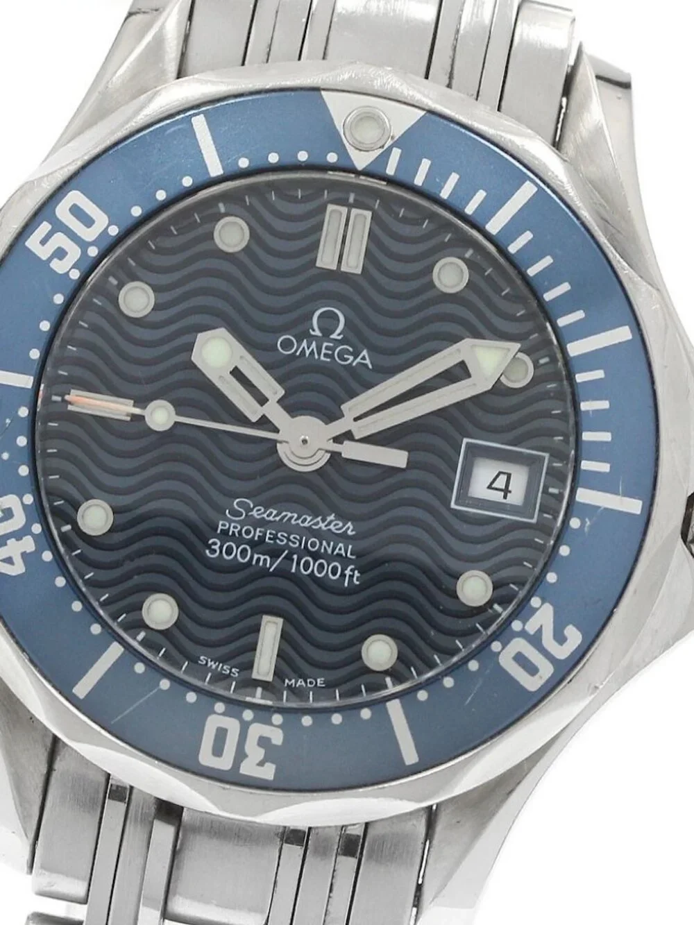 OMEGA Seamaster300 2583.80 Date Navy Dial Quartz Ladies Watch_965205